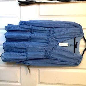 Dusty blue long sleeve dress